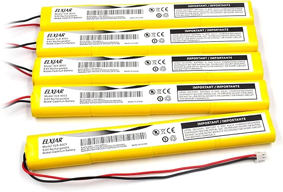 (5-Pack) 9.6V 800mAh Ni-Cd Battery for Lithonia ELBB003, ELB-B003