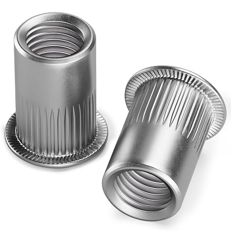 60PCS M8 Flat Head Rivet Nuts, Stainless Steel