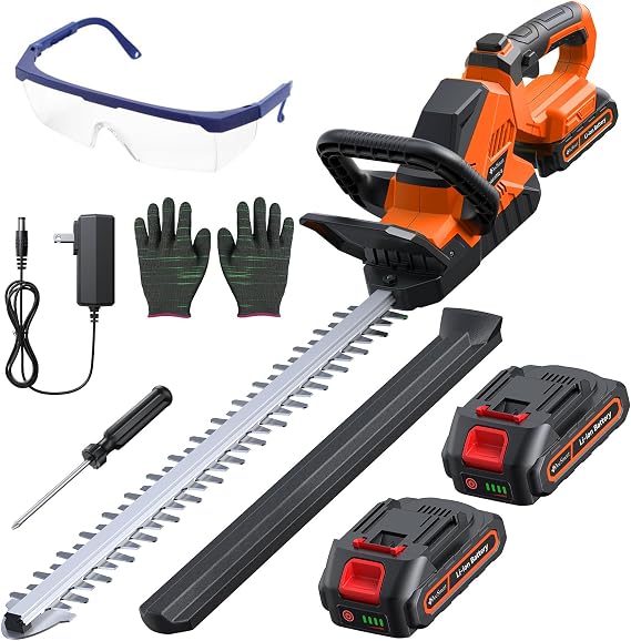 20'' Hedge Trimmers Cordless with Battery, 3000RPM Brushless Motor