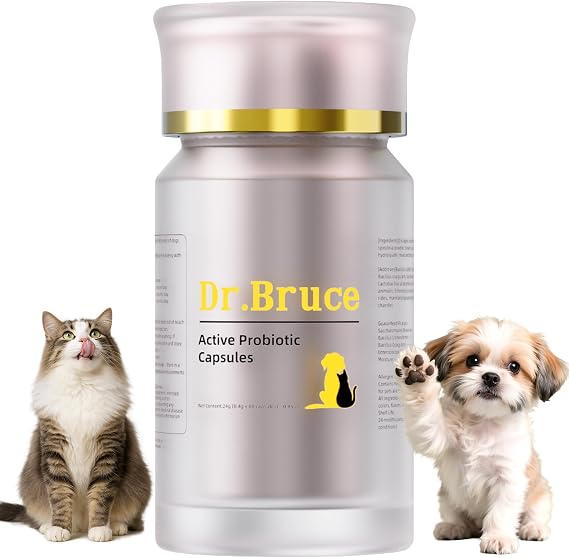 Dr.Bruce Probiotics for Dogs & Cats with Prebiotics - Full Spectrum Gut Health Support - Promotes a Balanced Gut Microbiome - Boosts Immune Health,Pet Vitamins and Supplements, Dog Probiotics
