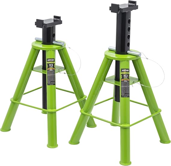 Arcan Professional Tools 10 Ton Medium Height Pin Type Jack Stands (Pair)