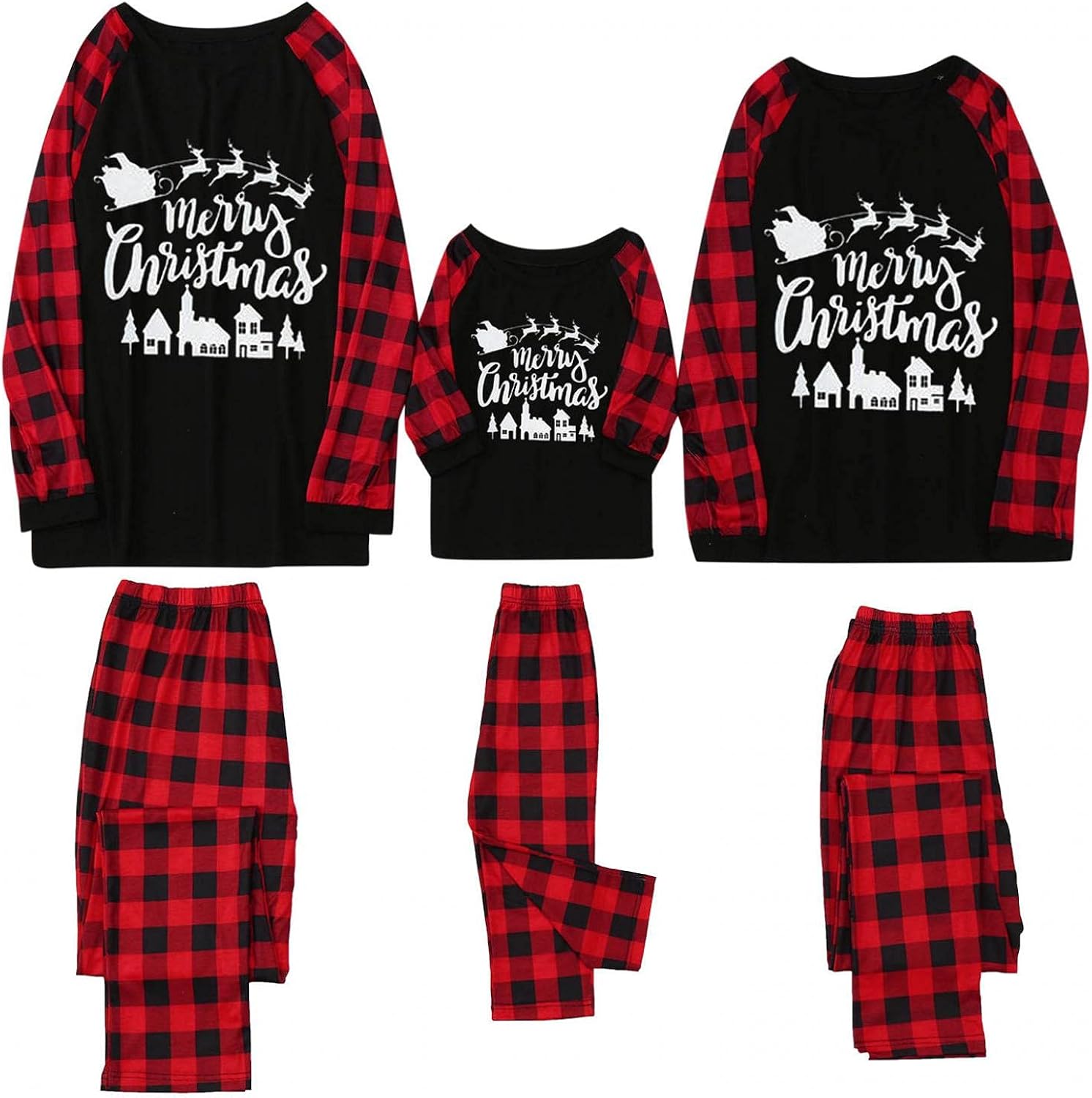 Holiday Organic Cotton Christmas Pj'S for Family 2020 Parent-Child Xmas Pjs Matching Sets Print 2pcs Outfits Loungewear