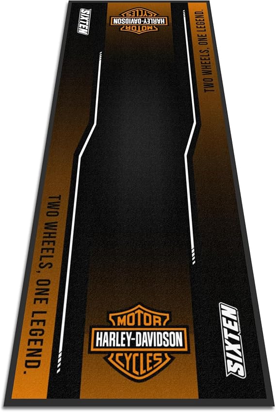 SIXTEN Motorcycle Mat for Harley Davidson 37' x 94',5" - Environmental Garage & Paddock Mat - Washable, Oil-Absorbing & Eco-Friendly - Protective Vehicle Mat for Motorcycles (Marker)