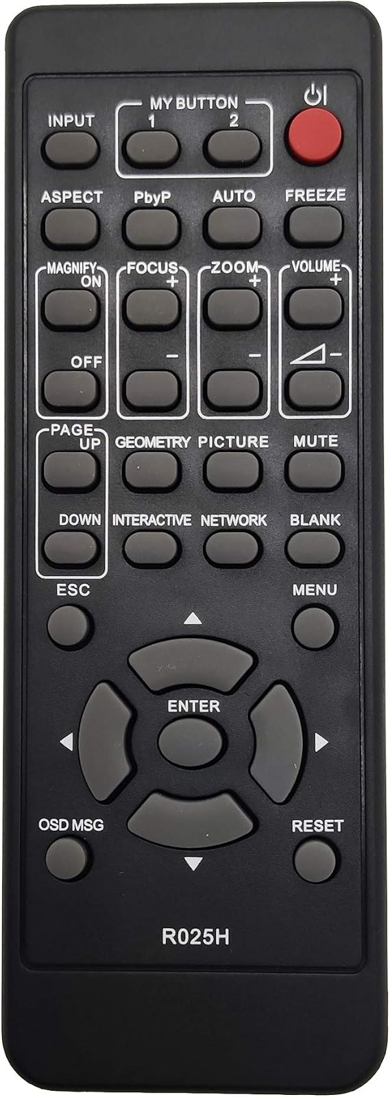 R025H Projector Remote Control for Christie LW502, LWU502, LWU530-APS, LWU650-APS, LX602 | [INTECHING Make] For use with Christie LW502, LWU502, LWU530-APS, LWU650-APS, LX602