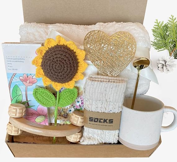 Sending Hugs Gift Box, Care Package for Women, Get Well Gifts for Women After Surgery, Sympathy Gift Baskets With Blanket