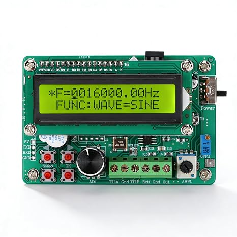 FY1005S Digital DDS Signal Generator, 5MHz Function Signal Source with Frequency Counter Module, Digital Display for Electronic Labs, School Teaching, Research Testing