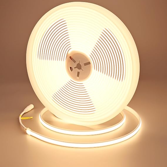 GOMING 24V 10M Neon COB LED Strip Light Warm White 3000K IP67 Waterproof [Energy Class F]