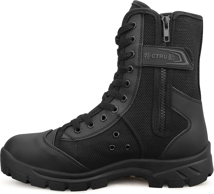 Men's Military Tactical Boots Lightweight Hiking Boots Patrol Work Boots with Side Zipper Model-307
