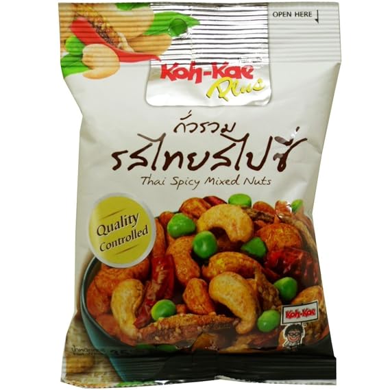 Koh-kae Thai Spicy Mixed Nuts Herbal Snack Net Wt 35 G (1.23 Oz) X 1 Bag
