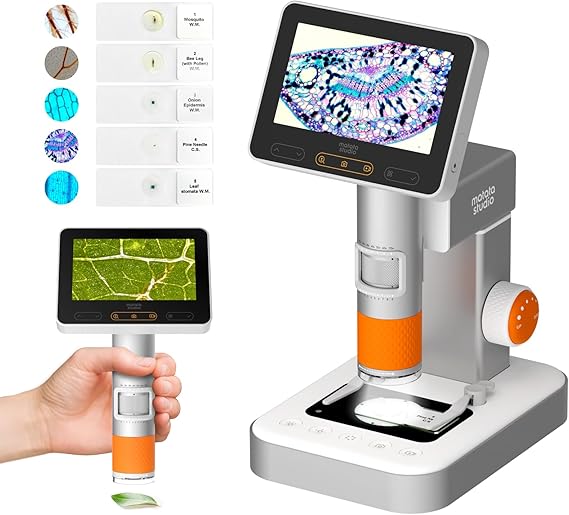 Microscope for Kids 8-12, MX2-AS Handheld Digital Miniscope | 1600X Portable Digital Microscope with 4.3" 1080P Screen, Educational Kids Science Kit for Boys & Girls Ages 8-12