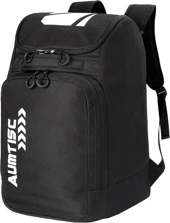 AUMTISC Ski Boot Bag Backpack, Padded SKi Boots and Helmet Bags for Flying Air Travel, Skiing Gear, Goggles, Gloves, Skis & Snowboard