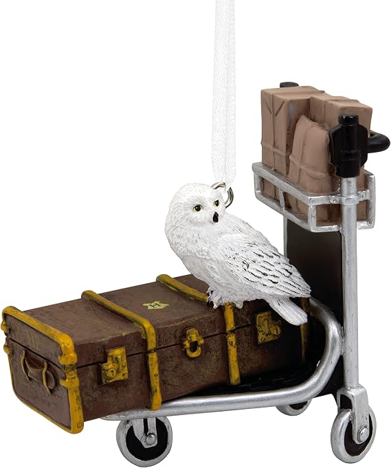 Hallmark Harry Potter Trolley Cart With Hedwig Christmas Ornament, Harry Potter Decoration, Christmas Hanging Ornament, Gifts for Christmas