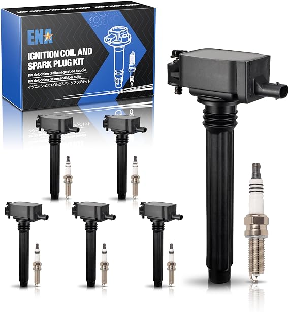 ENA Set of 6 Ignition Coils & Iridium Spark Plugs for UF648 Compatible with Chrysler Dodge Charger Jeep Grand Cherokee Wrangler 200 300 Challenger Journey 3.2L 3.6L V6 Replace for 93175 C894 C1791