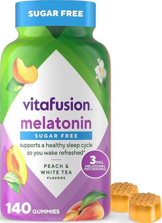 Vitafusion Melatonin Gummies Sugar Free | 3mg Per 2 Gummies | 140 Count