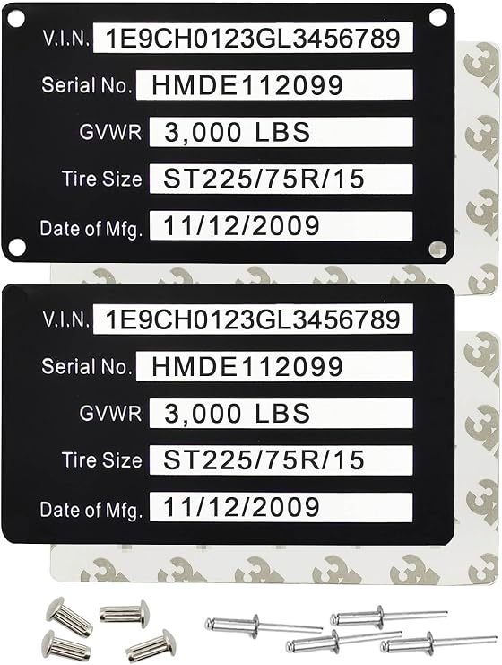 3-6 Days Expedited Delivery Overed Custom Engraved Aluminum ID Plates, Personalized Number Plate, stainless steel ID Tag, Serial Number, Industrial Data Equipment Label, Nameplate Identification