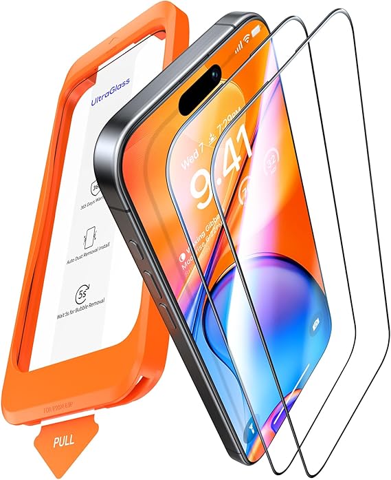 UltraGlass TOP 9H+ Armor for iPhone 16 Pro Max Screen Protector, 2 Pack