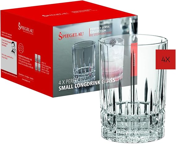 Spiegelau Longdrinkgläser 4er Set 240 ml Perfect Serve 4500172 Cocktailgläser aus Kristallglas Trinkgläser spülmaschinenfest Klar