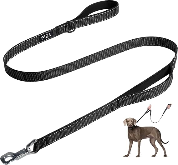Fida Heavy Duty Dog Leash for Medium Large Dogs, 4 FT, Dual Padded Handles