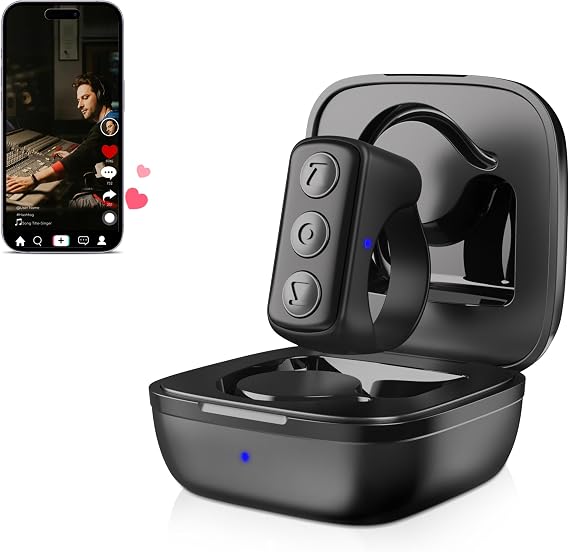Scrolling Ring for iPhone, iPad, Android - TikTok Remote Control, Black