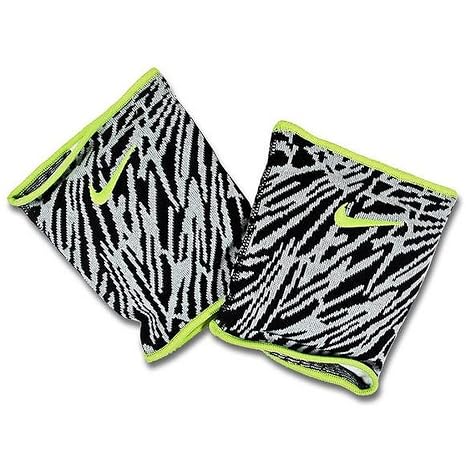 Nike Essentials Volleyball Knee Pads (Zebra Black/Grey/Volt, X-Small/Small)