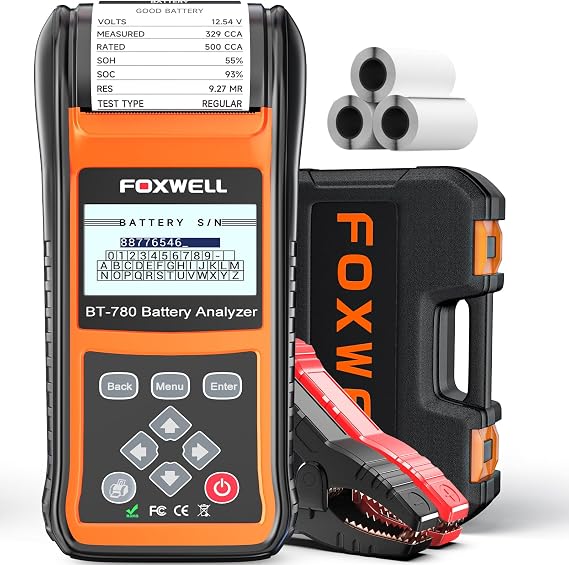 FOXWELL BT780 Battery Tester with Printer 24v/12v/6v, Automotive Analyzer