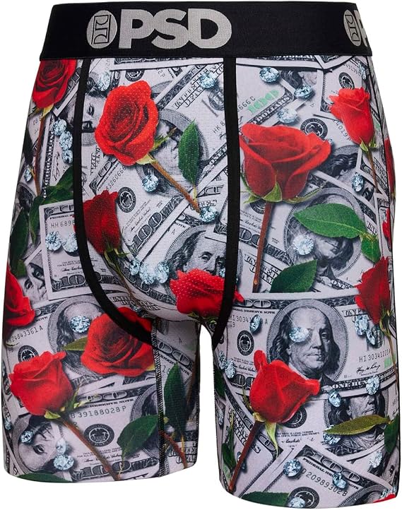 PSD Men's Cash & Roses Boxer Briefs, Multi, XL