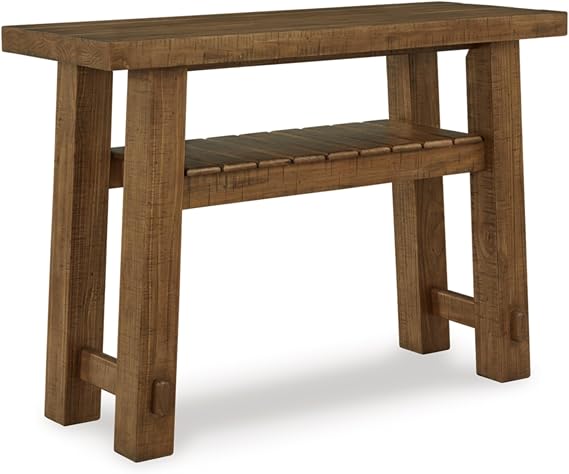 Signature Design by Ashley Mackifeld Modern Sofa Table with Storage, Warm Brown