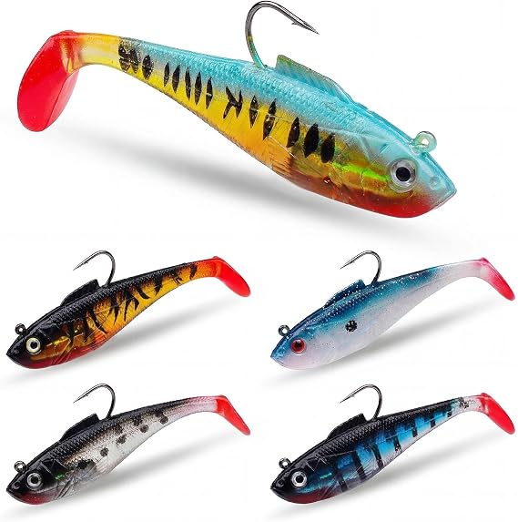 5Pcs Fishing Lures with BKK Hooks Sea Water Fishing Minnow Lures Topwater Swimbait for Bass, Trout, Pike, Perch - Ideal for Family Fishing