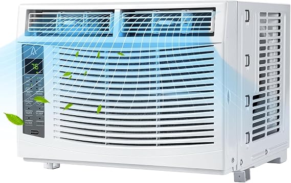 6000Btu Window Air Conditioner Units, Fast Cooling 250 Sq.Ft. 115V Air Conditioner Window Unit with Remote Controlled, App Controlled, 50Db Low Noise,Small Ac Unit for Room Quick Installation