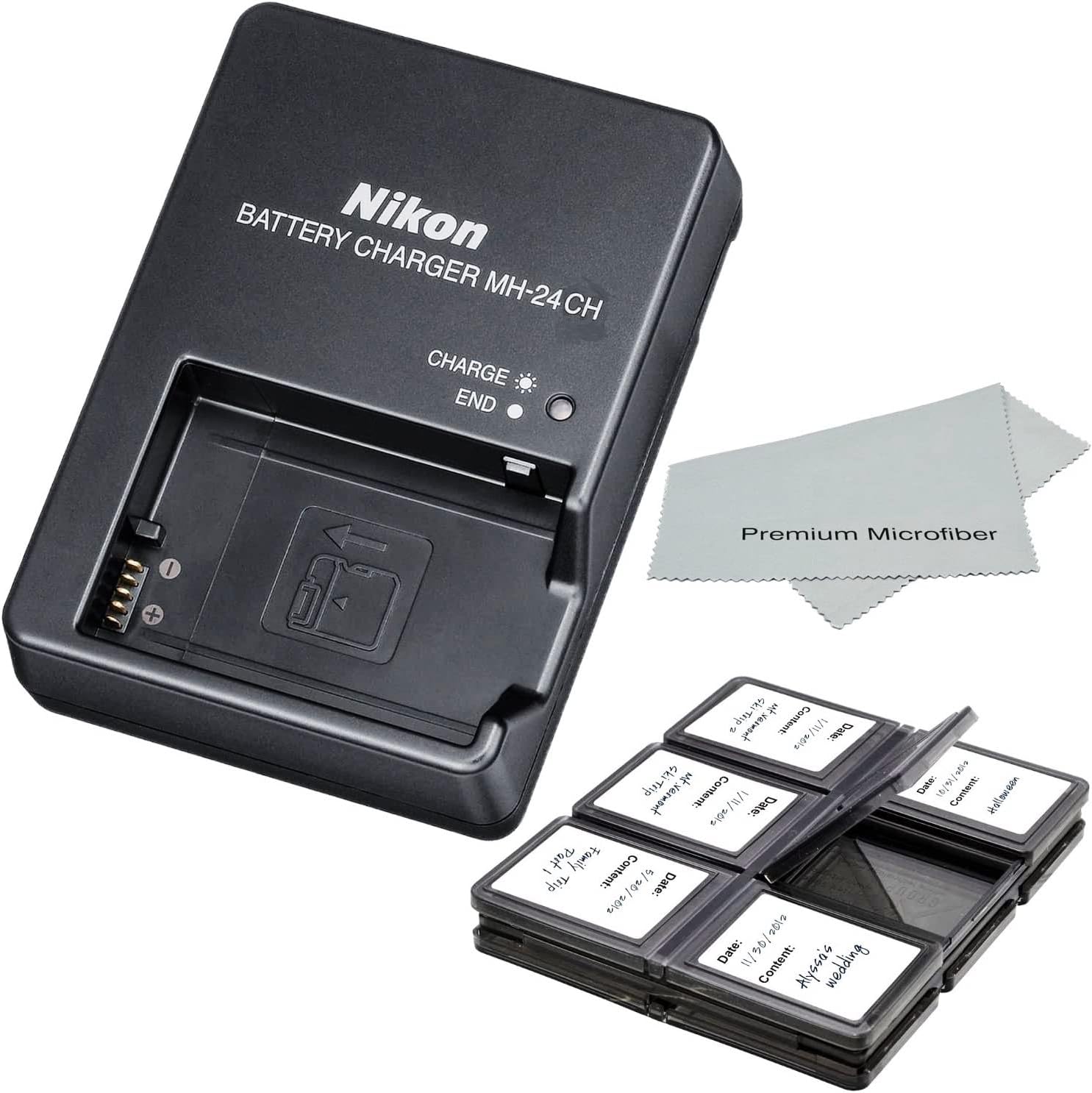 Nikon MH-24 Charger for Nikon EN-EL14 Li-ion Battery Compatible with Nikon D3100 DSLR, D5100 DSLR, and P7000 Digital Cameras  Bonus Items