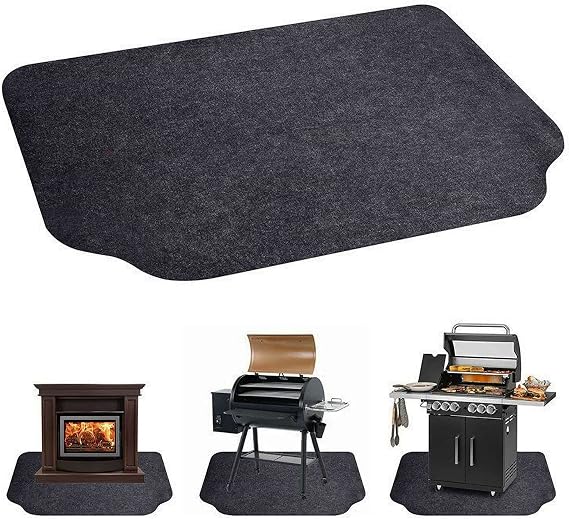 Tirifer Under Grill Mat, Double-Sided Fireproof BBQ Grill Pad, Waterproof Oilproof Reusable Fire Pit Mat, Non-Slip Outdoor Indoor Protector Protects Deck Patio Lawn from Sparks Embers(50'' x 36''(B))