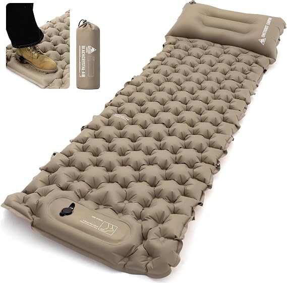 ONETIGRIS BLACKCRYSTAL Camping Sleeping Pad with Built-in Foot Pump