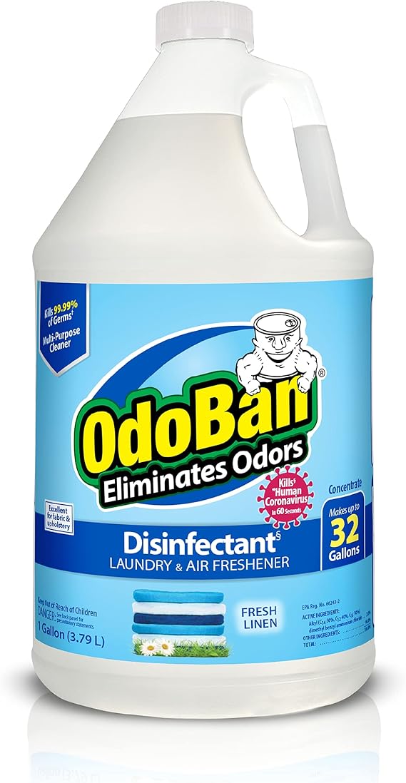 OdoBan Disinfectant Concentrate and Odor Eliminator, Made in the USA, Fresh Linen Scent, 1 Gallon