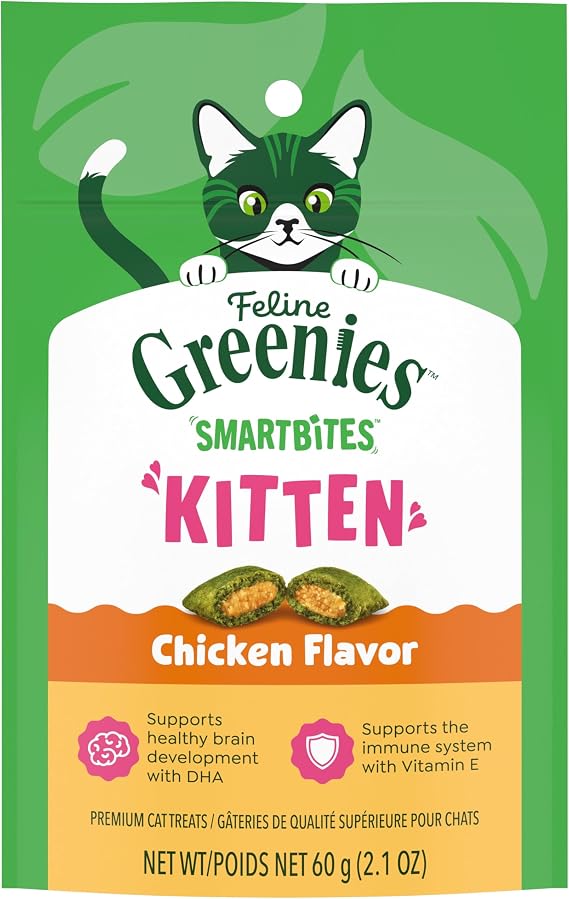 Greenies Feline Smartbites Kitten Treats, Chicken Flavor, 2.1 oz