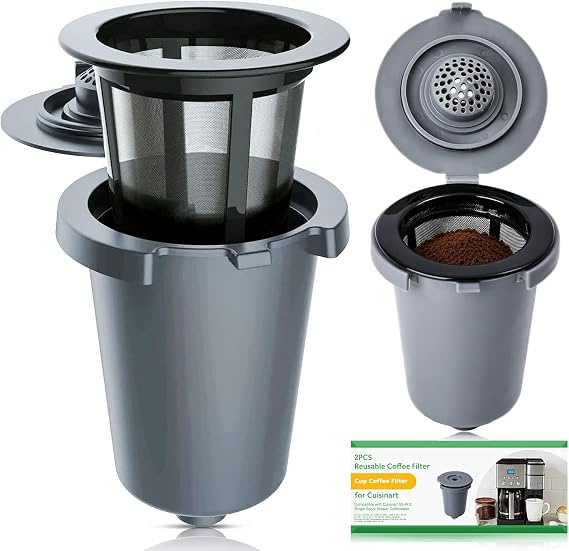 2 Pack Reusable Coffee Pods for Cuisinart SS-RFC Brewers | BPA-Free, Compatible with Cuisinart Coffee Single-Serve Brewers Filter Replacement, Dishwasher Safe, Refillable, Fine Mesh