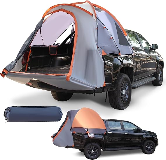 Tangkula Pickup Truck Tent for 2-Person, 6.5 FT Truck Bed Tent Mid Size W/Removable Rainfly, Carry Bag, Sky View Vent, PU 2000 MM Waterproof Double-Layer Car Bed Camp Tent, Outdoor Portable Tent