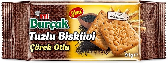 Eti Burçak Çörek Herb Salted Biscuit 91 g x 18 Pieces