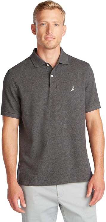 Nautica Men's Classic Short Sleeve Solid Performance Deck Polo Shirt