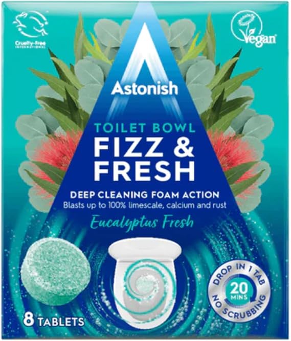 Astonish Foaming Eucalyptus Toilet Bowl Cleaner Tablets, 8 Ct