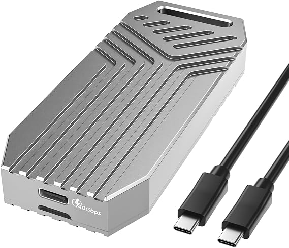40Gbps M.2 NVMe SSD Enclosure, 8TB Thunderbolt NVME Enclosures for M1 M2 Pro/Max, Type C + USB 4.0 NVMe PCle SSD Adapter Reader, Compatible with Thunderbolts 4, USB 3.2/3.1/3.0