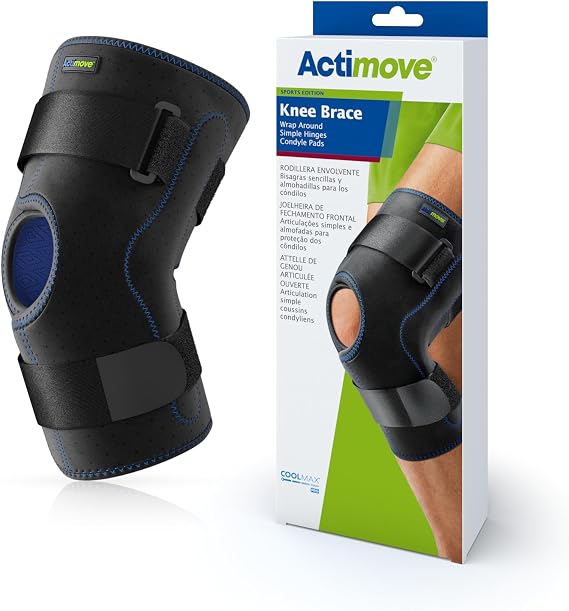 Actimove Knee Brace Wrap Around, Simple Hinges, Condyle Pads 2XLarge Black