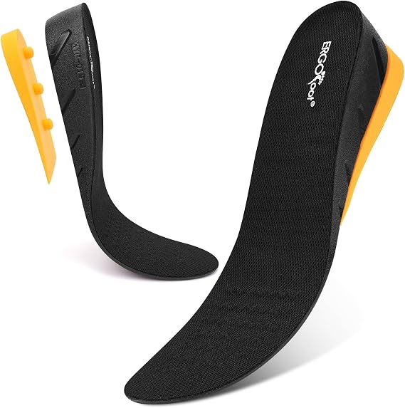ERGOfoot Height Increase Insoles for Men Women,2-Layer Adjustable