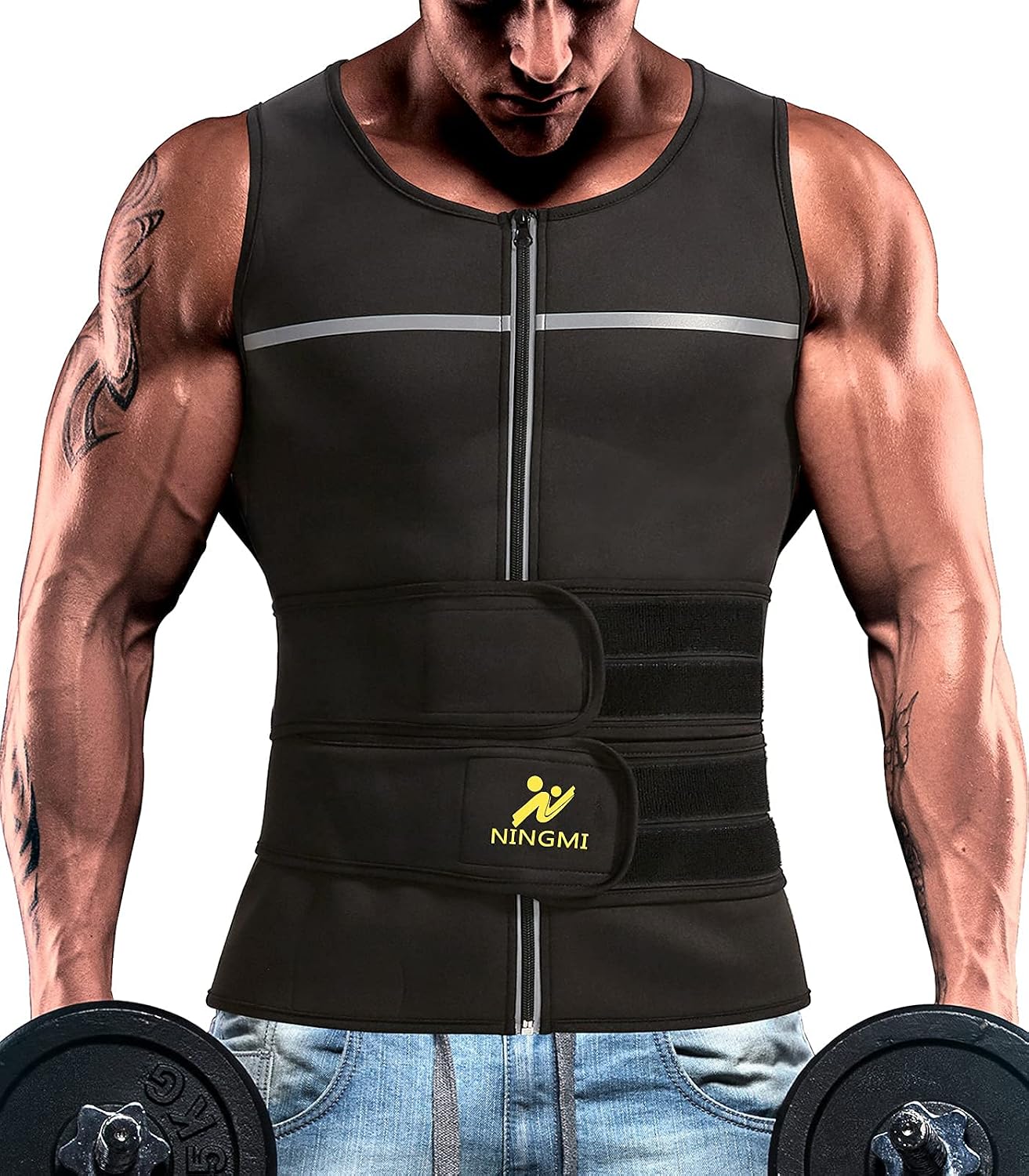 Men's 2-in-1 Sauna Vest with Waist Trainer Sweat Zambia Ubuy