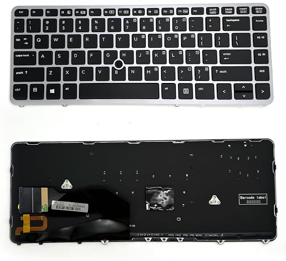 US Layout with Backlight Pointer Keyboard Compatible with HP EliteBook 840 G1 G2 / 850 G1 G2 / 745 G1 G2/HP ZBook 14 5U G2