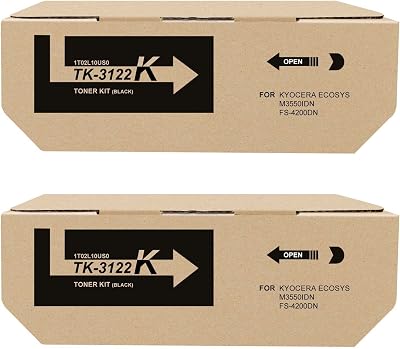 TK3122 TK-3122 1T02L10US0 2 Pack, Black Toner Cartridge Compatible with ECOSYS M3550idn FS-4200DN Printer