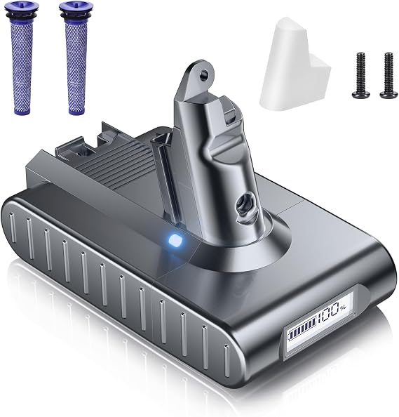 8000mAh 21.6V Replacement for Dyson V6 Battery Compatible with V6 Animal/Absolute/Motorhead/Fluffy/Trigger VTC4 SV03 SV04 SV05 SV06 SV07 SV09 DC58 DC59 DC61 DC62 DC72 DC74 Vacuum Cleaners