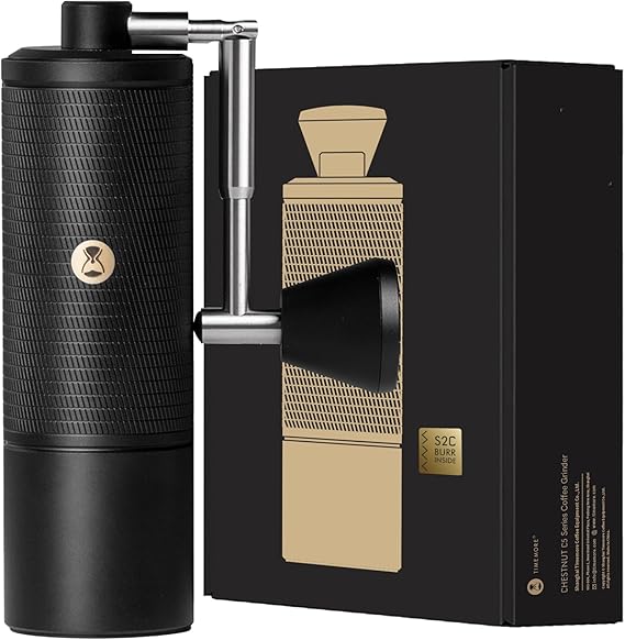 TIMEMORE C5 ESP Pro Manual Coffee Grinder, 0.031mm Precision Adjustment, Anti-Slip Base & Expanded Bean Container, All-Metal Portable Hand Coffee Mill for Espresso/French Press/Pour Over