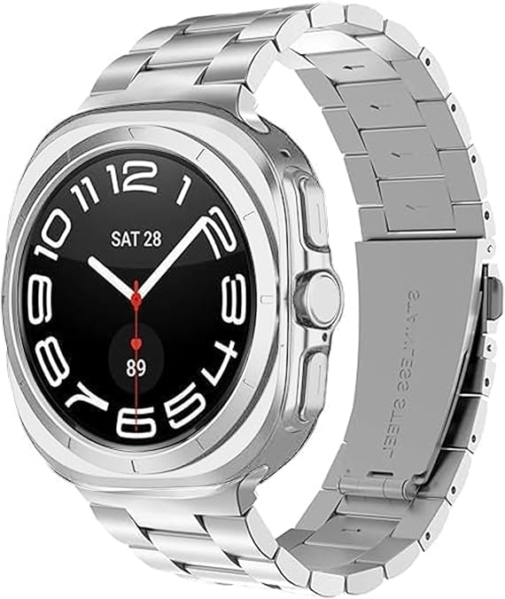 Metal Band Compatible with Samsung Galaxy Watch Ultra 47mm Bands,Stainless Steel Replacement Strap for Galaxy Watch 7 Ultra Men Women