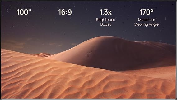 XGIMI 100'' Fixed Frame Projector Screen 16:9 HD for Home Theater Cinema Business Presentations,Lightweight,Simple Installation,Ultra-Thin Design