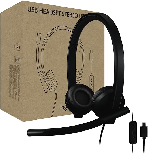 Logitech H570e USB-C Wired Headset with Microphone PC and Mac - Black